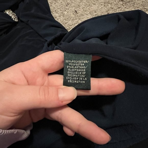 VTG Lauren Ralph Lauren Evening Teal Blue Classy Maxi Dress Womens sz 8 Stretchy - Picture 5 of 5